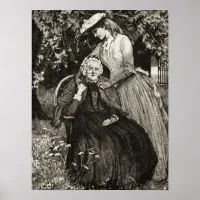 Vintage Elderly Mother & Daughter or Granddaughter Poster