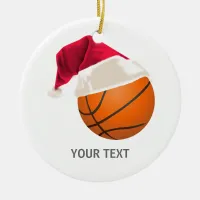 basketball christmas ceramic ornament