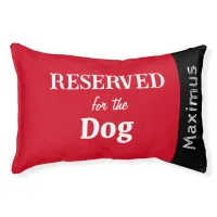 Reserved for the Dog Modern Red Personalized Name Pet Bed