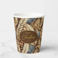 Earth Tones Christmas Merry Pattern#21 ID1009 Paper Cups