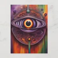 Funky Colorful Abstract Eye Postcard