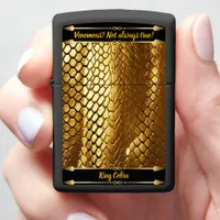 Radiant textures of golden snake skins in sunlight zippo lighter