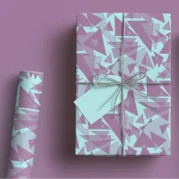 Retro Geometric Shapes in Purple, Lavender & Blue Wrapping Paper Sheets