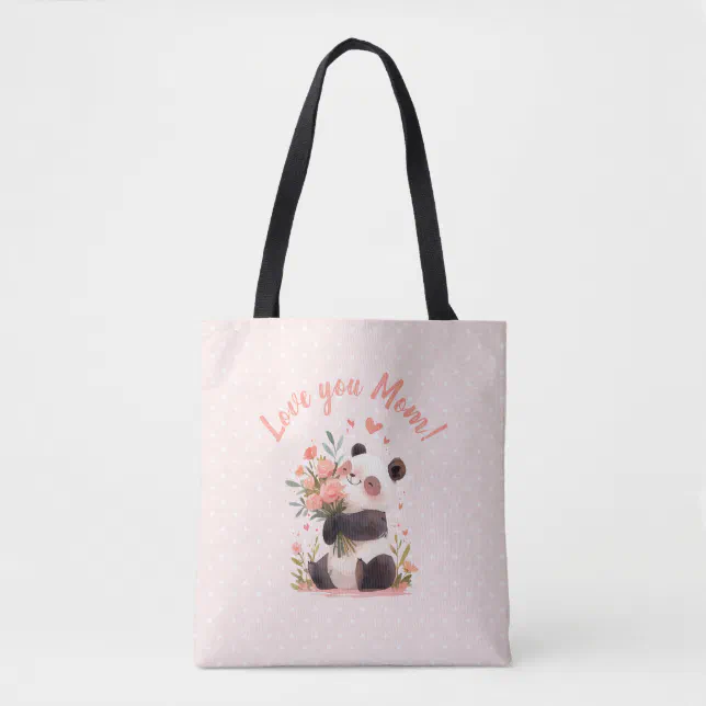 Love You Cute Panda Mothers Day Gift Tote Bag