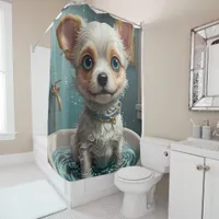 Just Keep Scrubbing - Funny Animal portraits Shower Curtain