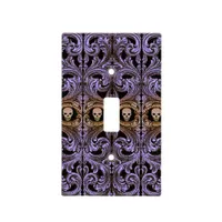 Goth Purple Ornament With Skull Light Switch Cover