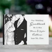 Black and White Anime Wedding  Guest Book