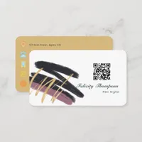 Trendy Brush Strokes Collage QR Code Business Card