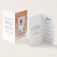 Pale Pink Rose Flower Funeral Memorial Prayer  Business Card