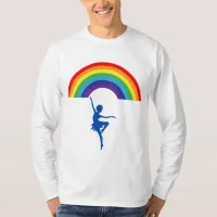 Colorful Rainbow Dancing Girl |Whimsical Art Print T-Shirt