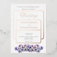 Romantic and Poetic Pastel Lilac Watercolor Foil Invitation