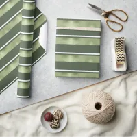 Christmas Stripe Pattern Green/White ID862 Wrapping Paper