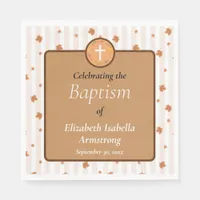 Terracotta Earth Tone Autumnal Wreath Fall Baptism Napkins