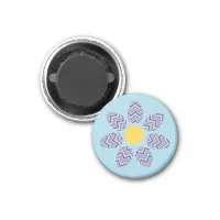 Purple Zig-Zag Easter Egg Flower Magnet