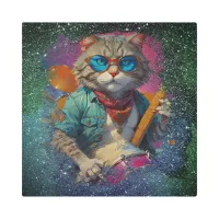 *~* Glitter Percussionist Cool Cat AP91 DRUMMER Metal Print