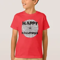 Happy Halloween on Spider Web Kids Tee