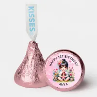 Pretty Personalized Asian Girl and Doll Birthday Hershey®'s Kisses®