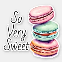 So Very Sweet | Vintage Watercolor Macaron Sticker