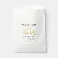 Romantic Flourish Monogrammed Gold Wedding Coffee  Favor Bag