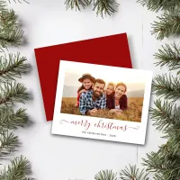 BUDGET Red Script Merry Christmas Holiday Photo