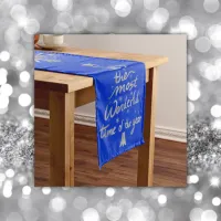 Merry and Bright Christmas in Silver and Blue | Long Table Runner