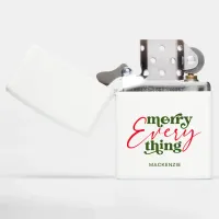 Modern Minimalist Holiday Merry Everything Zippo Lighter