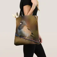 Dark-Eyed Junco on a Limb Tote Bag