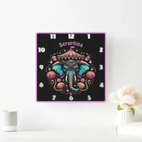 Jeweled elephant at the carnival square wall clock