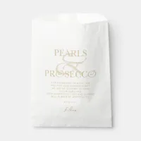 Ampersand White Pearls & Prosecco Bridal Shower Favor Bag