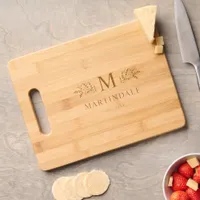 Personalized Family Monogram Modern Rustic  Cutting Board