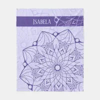 Custom 2 Tone Purple Mandala Fleece Blanket