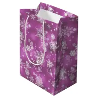 Prettiest Snowflakes Pattern Orchid Pink ID846 Medium Gift Bag
