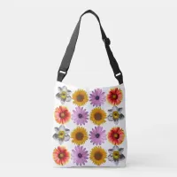 Cheerful Multicolor Flower Pattern Crossbody Bag