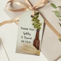 Dried Hops and Wheat Brewery Wedding Favor Tags