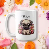 Personalized Cute Pug Puppy Dog Coffee Mug