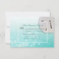 Teal Sand Dollar Oceanic Wedding RSVP card