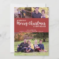 Modern Classic Red Dots Christmas New Year Photo Holiday Card