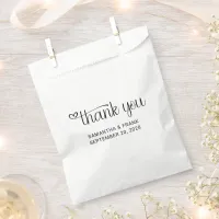 Heart Thank You Typography Wedding Favor Bag