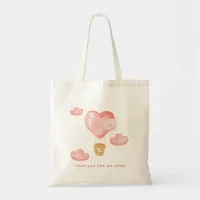 Hearts Balloon Valentine Personalized Photo Tote Bag