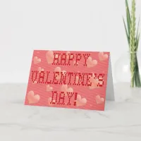 Happy Valentine's Day Tiny Heart Shaped Font Holiday Card