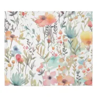 *~* Floral Pattern WHITE AP73 Watercolor  Duvet Cover