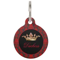 Elegant, Vintage, Victorian Damask Personalized Pet ID Tag