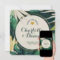 Topical Leaves Pattern | Wedding | Save The Dates  Invitation