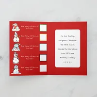 Christmas Snowman With Name | Girls Red Activity Holiday Card