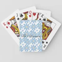 Blue Floral Pattern - Personalized Playing Cards