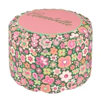 Fun Whimsical Flowers Pouf