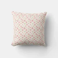 Red and Green Watercolor Snowflake Pattern Throw Pillow