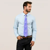 Camouflage Pastel Blue Abstract Pattern Neck Tie