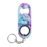 *~*  Modern Marble  Violet Blue Purple Watercolor Keychain Bottle Opener