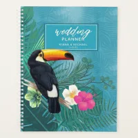 Watercolor Tropical w/Toucan Wedding Teal V2 ID577 Planner